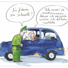 Peter Gaymanns Demensch kalender 2013  Mai_Sie_fahren_zu_schnell